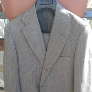 VTG 40R 35W J PRESS Cavalry Twill Wool Tan Suit US